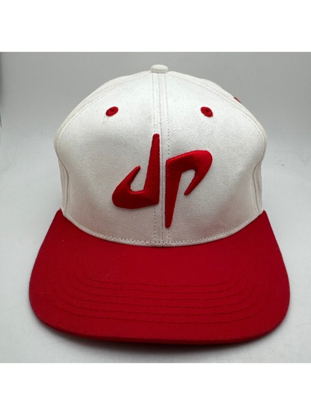 Dude Perfect DP Logo Snapback Hat Cap White Red Flat Bill Adjustable Men's